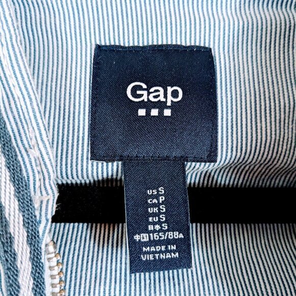 Gap Blue and White Striped Zip Up Hooded Size S - Picture 4 of 5